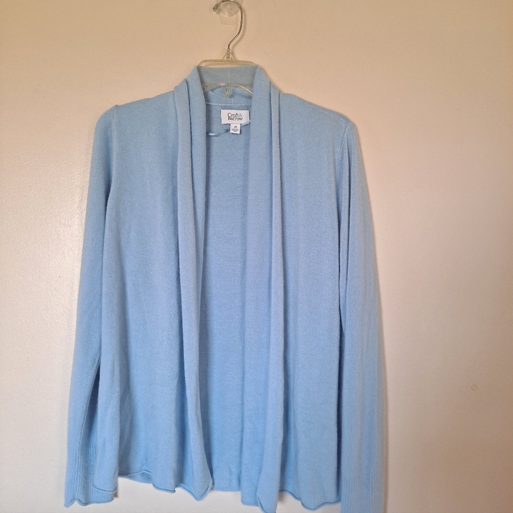 croft & barrow Pale Blue Draped Open Cardigan